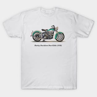 Drawing of Vintage Classic Motorcycle HD Duo-Glide 1958 T-Shirt